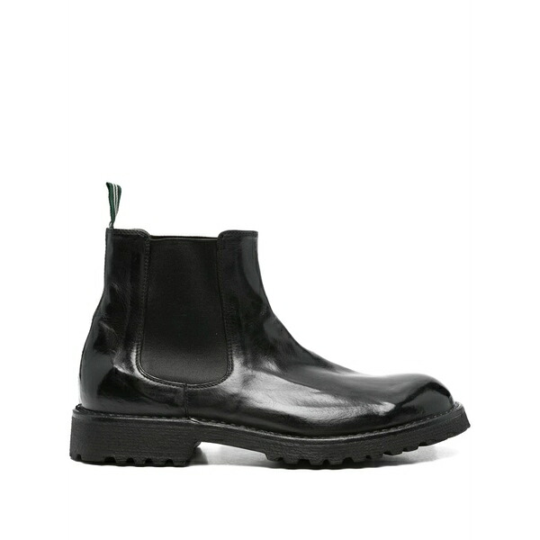 緑であること・ジョージ メンズ ブーツ シューズ Elasticated-panelled leather boots Black