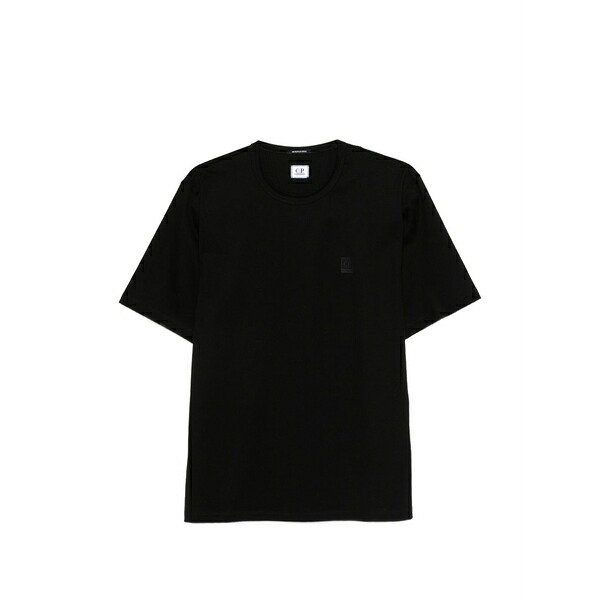 シーピーカンパニー メンズ プルオーバー トップス Logo-patch t-shirt Black