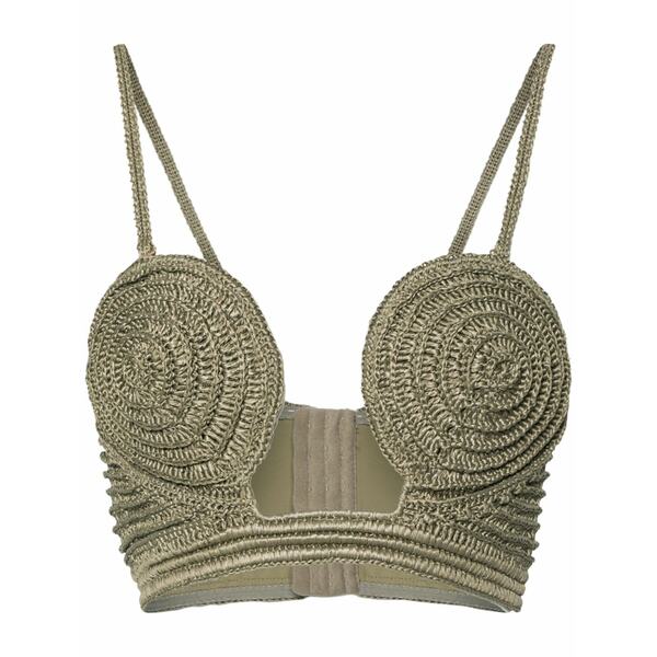 ブームガイア レディース カットソー トップス Viviana crochet bustier Green