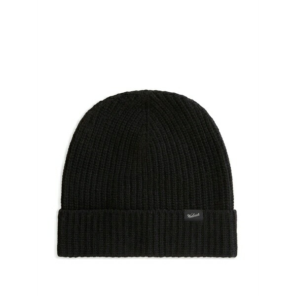 羊毛 分限者 メンズ かぶり笠 佩び物 Ribbed-knit beanie Black