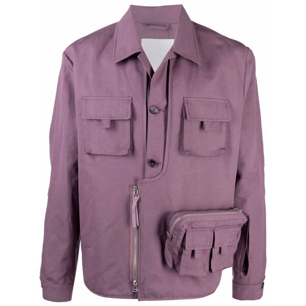 ケンゾー メンズ ジャケット&ブルゾン アウター Multiple-pocket long-sleeve jacket Purple|asty