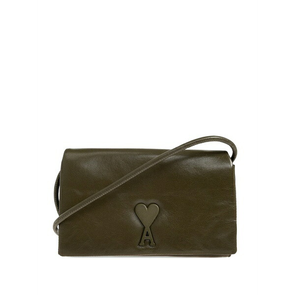意中の女 メンズ 金入れ 付属物 Heart-patch leather wallet Green