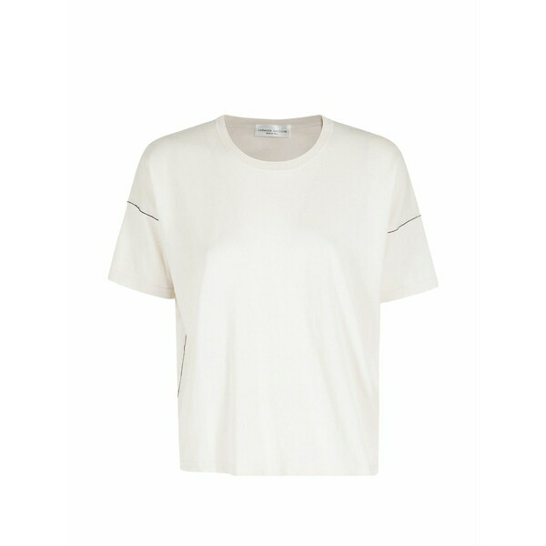 ロベルトコリーナ レディース プルオーバー トップス Contrast-stitching t-shirt Neutrals