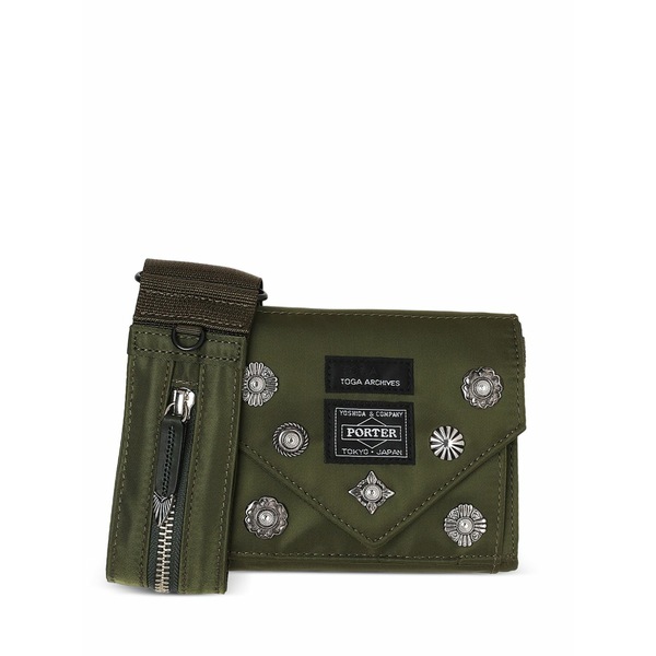 トゥーガ メンズ ショルダーバッグ 御徒面子 Stud-embellishments mini messenger bag Green