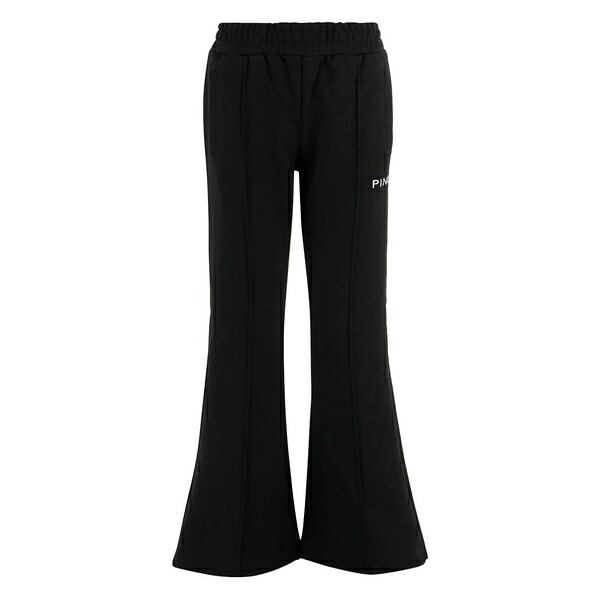 ピンコ レディース 心地好いズボン下 ボトムス Logo-embroidered flared trousers Black