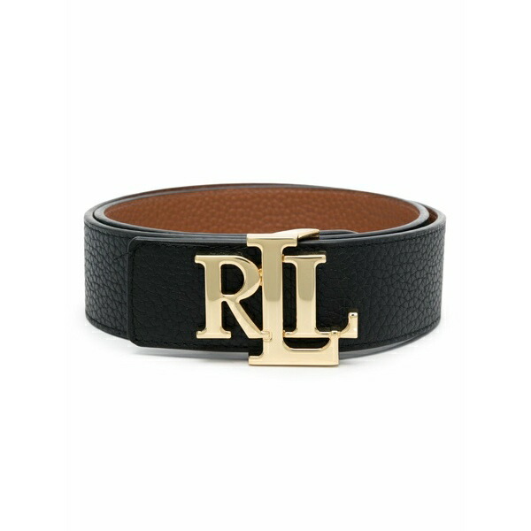 ラルフローレン レディース ベルト アクセサリー Logo-buckle reversible leather belt Black｜asty