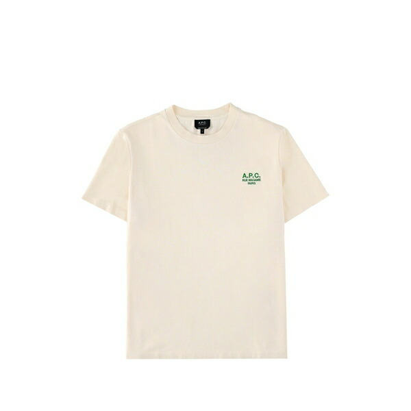 アーペーセー メンズ プルオーバー トップス Logo-detail t-shirt Neutrals トップス-メンズファッション-Tシャツ・カットソー