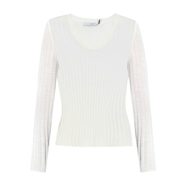 イロ レディース プルオーバー トップス Ribbed wool top White