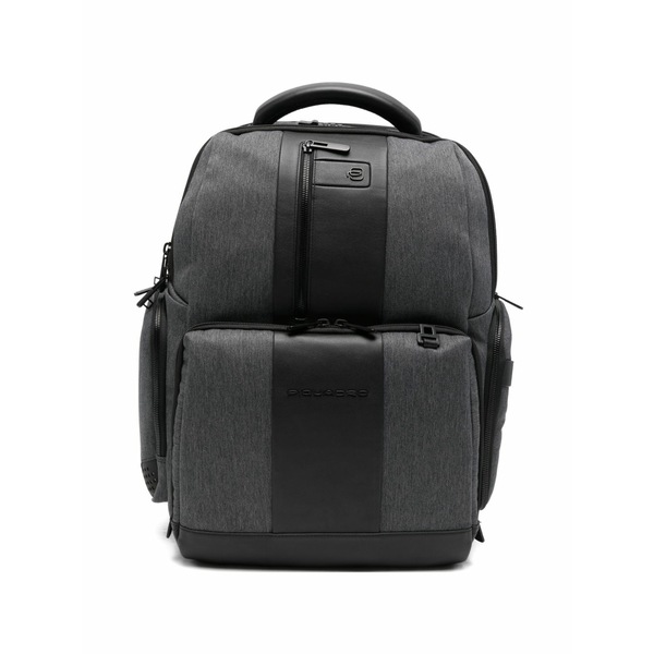 ピークアドロ  メンズ うしろ側容器に並べる・背嚢 御徒面子 Zip-up  leather backpack Grey