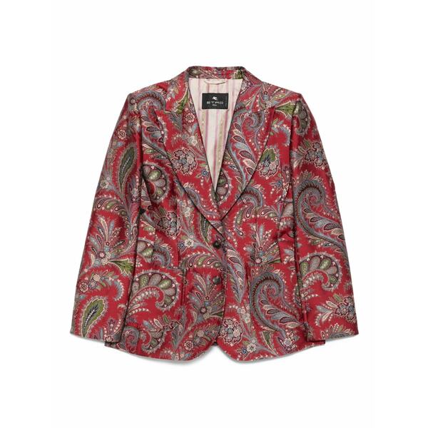 エトロ レディース 上衣＆上衣 アウター Paisley-pattern single-breasted blazer Red