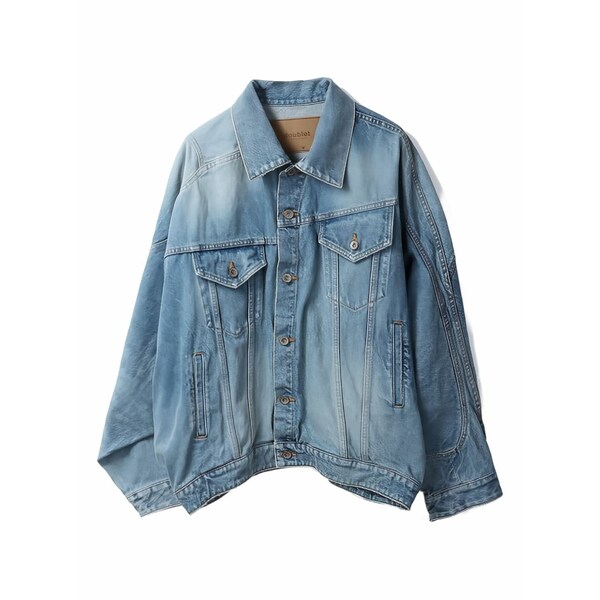 ダブレット メンズ ジャケット&ブルゾン アウター Asymmetric denim jacket Blue|asty