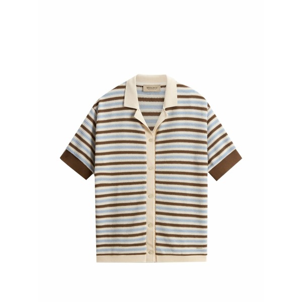 羊毛 分限者 レディース プルオーバー トップス Crochet striped shirt Neutrals