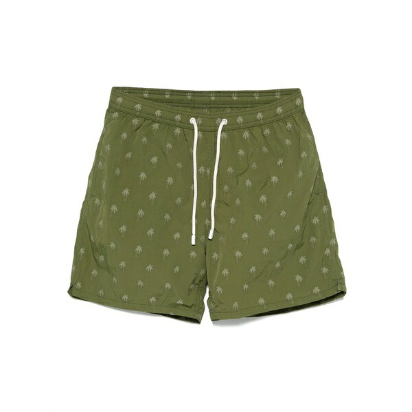 エムシーツーセイントバース メンズ カジュアルパンツ ボトムス Palm tree-print swim shorts Green|asty