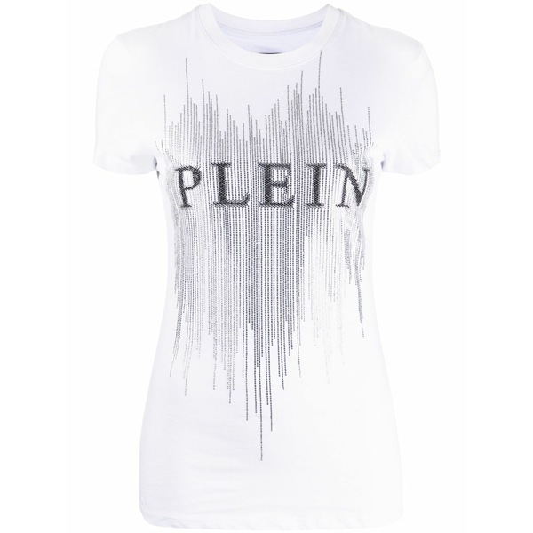 フィリッププレイン レディース Tシャツ トップス Sexy pure fit logo-appliqu?? t-shirt White｜asty