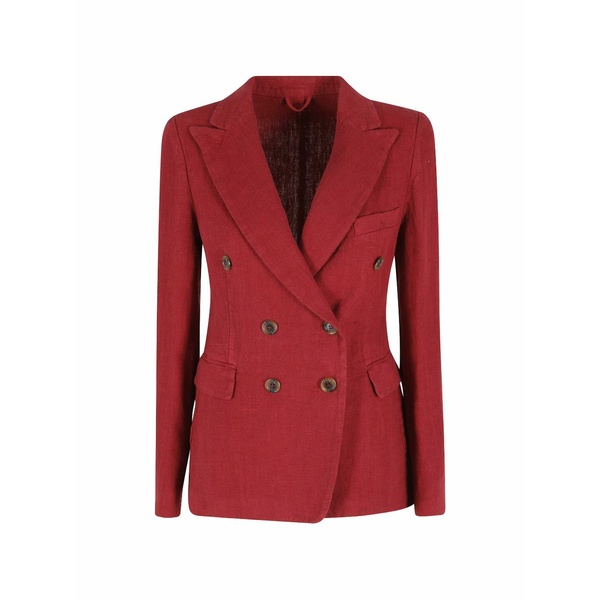 キルティ レディース 上衣＆上衣 アウター Double-breasted peak-lapel blazer Red