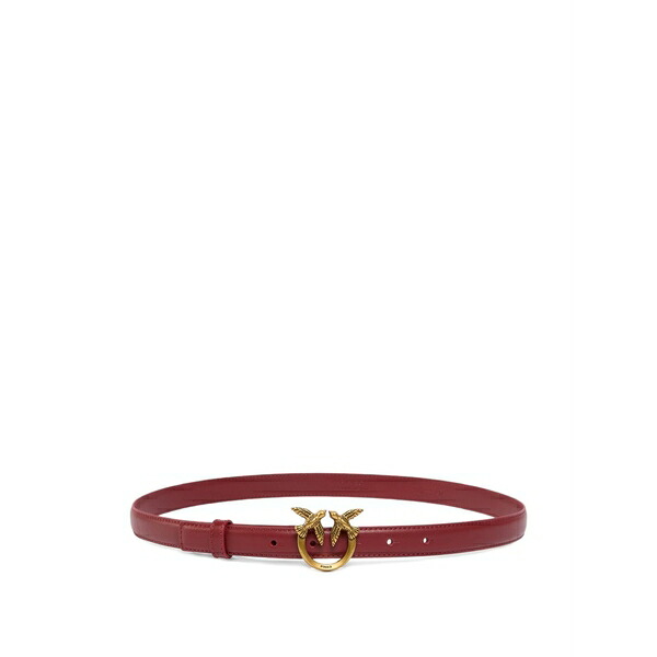 ピンコ レディース ベルト アクセサリー Love birds thin leather belt Red｜asty