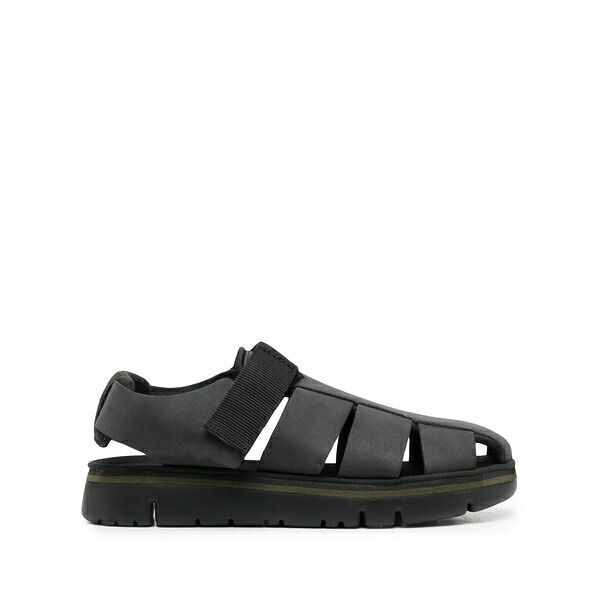 カンペール メンズ サンダル シューズ Strap fastenting chunky sole sandals Black