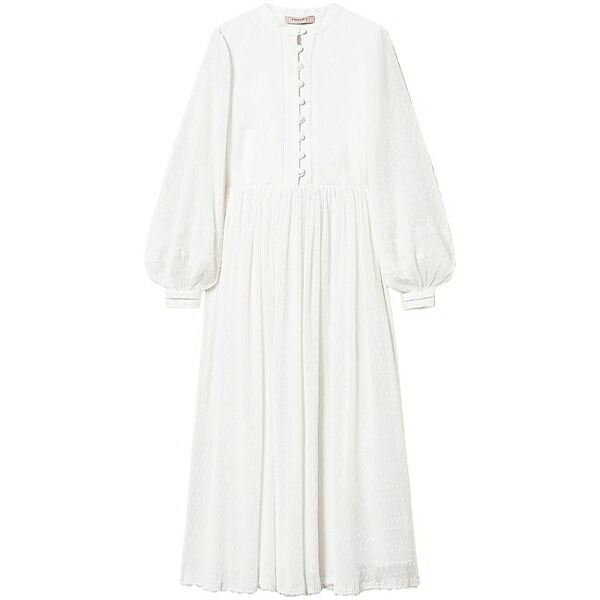 ツインセット レディース ワンピース トップス Plumetis linen maxi dress White|asty
