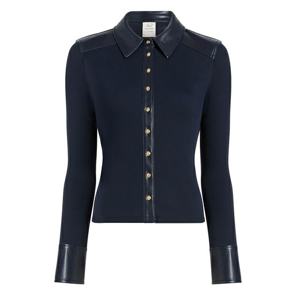 サンクアセプト レディース プルオーバー トップス Magali collared buttoned top Blue レディースファッション-シャツ・ブラウス