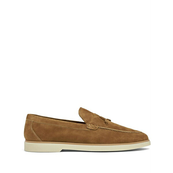 マグナーニ メンズ スリッポン・ローファー シューズ Almond-toe suede loafers Brown