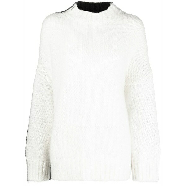 J.W.アンダーソン レディース 編み物\u0026スウェーター アウター Colour-block crew-neck jumper Neutrals
