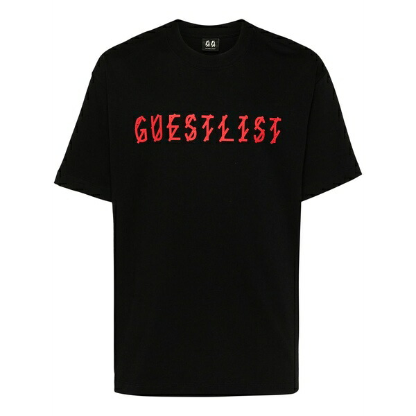 フォーティーフォー・レーベル・グループ メンズ Tシャツ トップス Lasered cotton t-shirt Black|asty