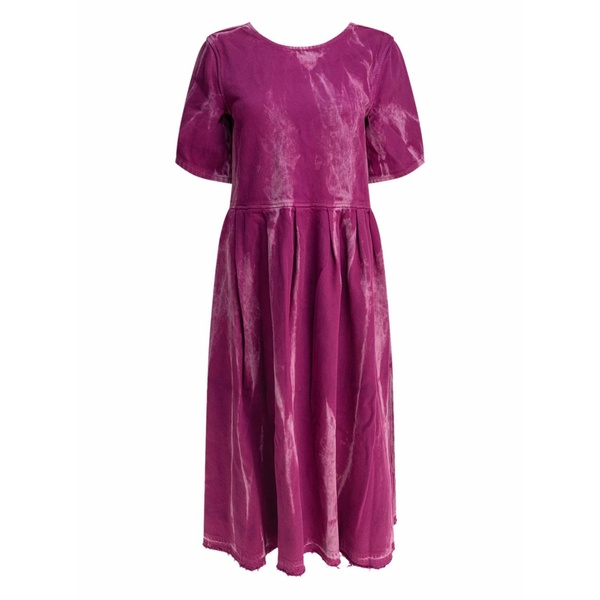 ガニー レディース ワンピース トップス Buckle-fastening pleated midi dress Purple｜asty