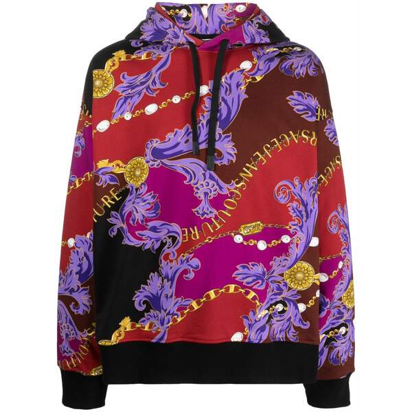ベルサーチ メンズ パーカー・スウェットシャツ アウター Baroque-print cotton hoodie Red｜asty 99,440円