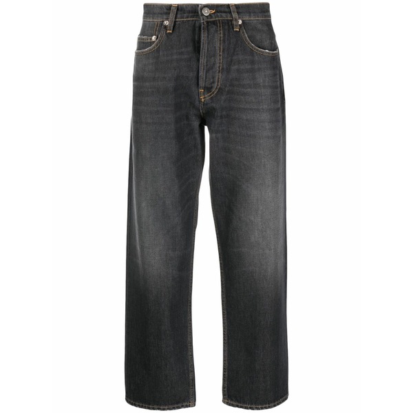 ゴールデングース メンズ デニムパンツ ボトムス Logo-patch cropped jeans Black