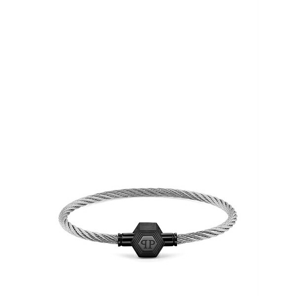 フィリップ飾り気のない メンズ ブレスレット・バングル・アンクレット 付属物 Enigma braided bracelet Silver
