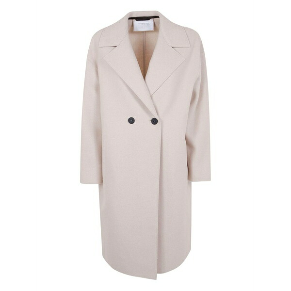 ハリスワーフロンドン レディース 厚地の外套 アウター Double-breasted wool coat Neutrals