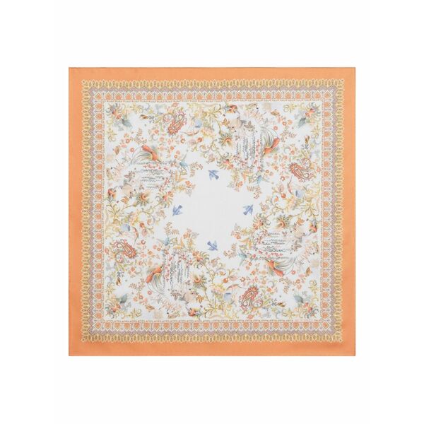 エトロ レディース 消音装置・袈裟・えり巻き 佩び物 Flora-fauna motif silk scarf White