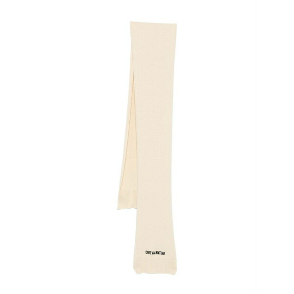 ヴァレンティノ ガラヴァーニ メンズ 消音装置・袈裟・えり巻き 添え物 Logo-embroidered ribbed scarf Neutrals