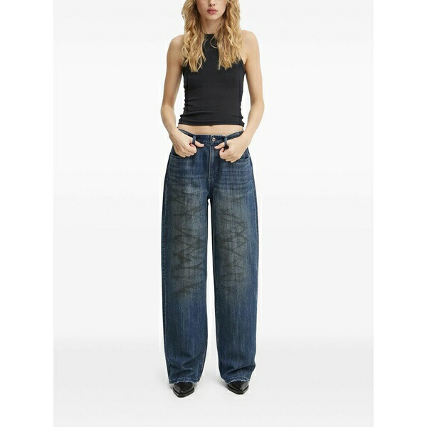 ミス シックスティ レディース デニムパンツ ボトムス Distressed-wash jeans Blue