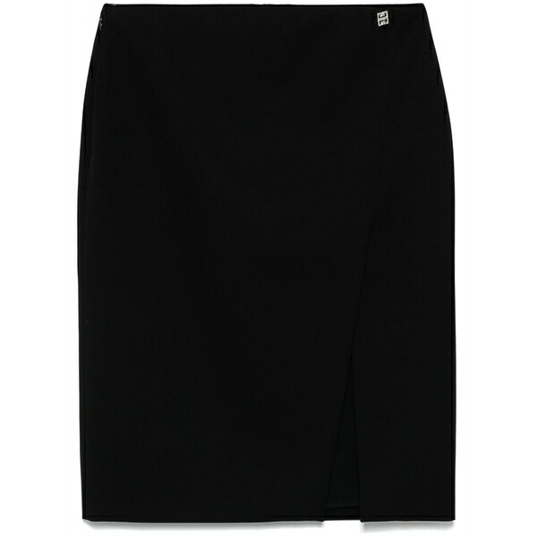 ジバンシー レディース スコート ボトムス  4g liquid-detail wool skirt Black