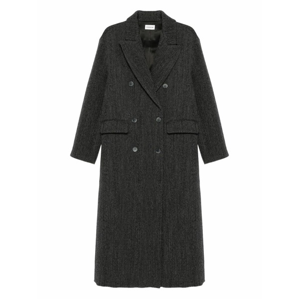 パロッシュ レディース 厚地の外套 アウター Herringbone double-breasted coat Grey