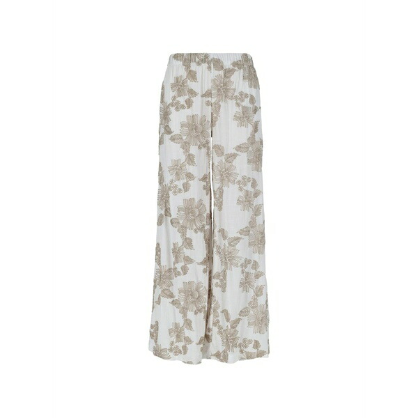 騒々しい混乱 レディース 心地好いズボン下 ボトムス Floral-print trousers White