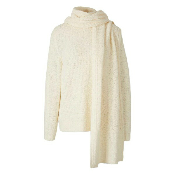 ステゥド レディース 編み物\u0026スウェーター アウター Scarf-detail sweater Neutrals