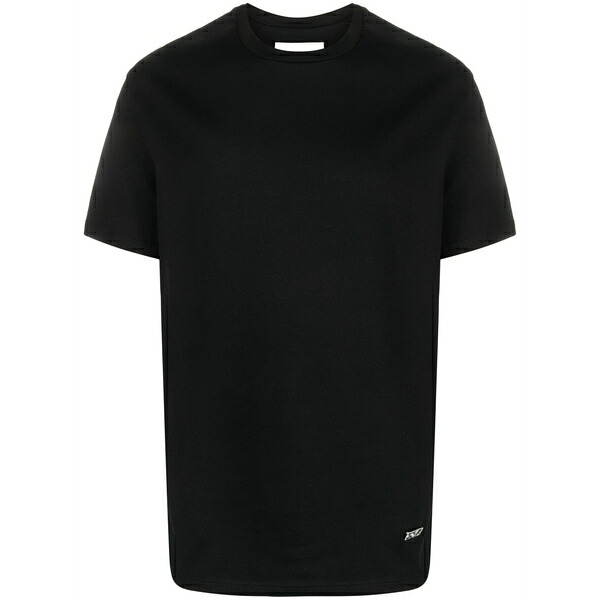 ジル・サンダー メンズ Tシャツ トップス Logo-plaque jersey-knit t-shirt Black｜asty