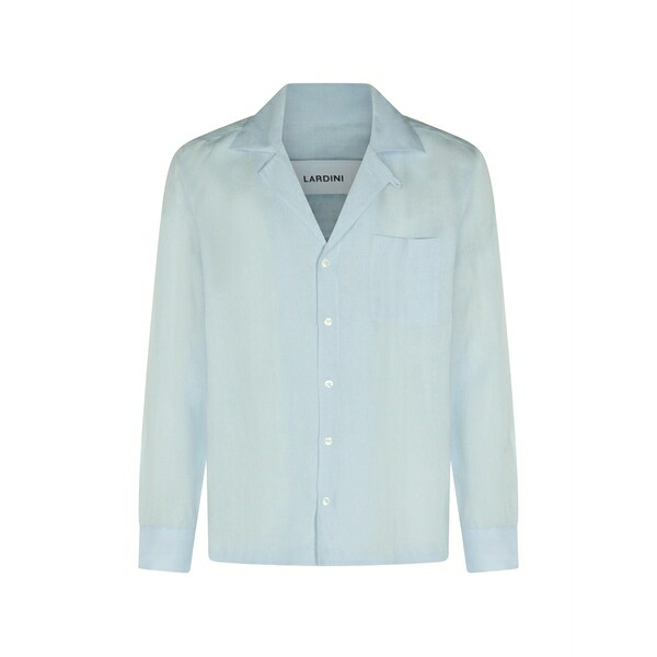 ラルディーニ メンズ プルオーバー トップス Linen camp-collar shirt Blue