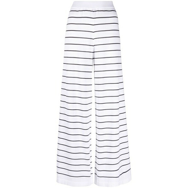 ファビアナ フィリッピ レディース カジュアルパンツ ボトムス Stripe-print flared trousers White