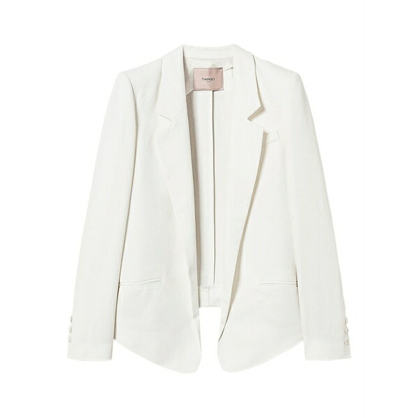 ツイン仕かける レディース 上衣＆上衣 アウター Open-front blazer White コート・ジャケット-レディースファッション