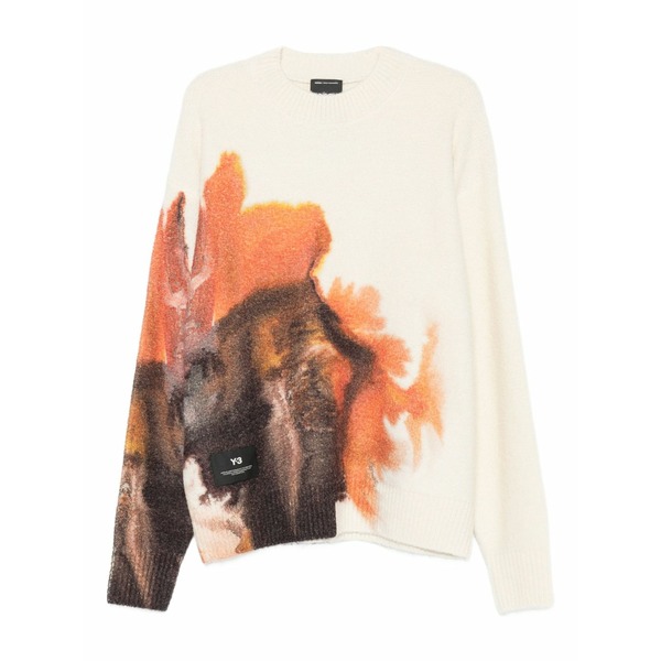 ワイスロバート・エドワード・リー メンズ 編み物\u0026プルオーバー アウター Graphic-print crew-neck sweater Neutrals