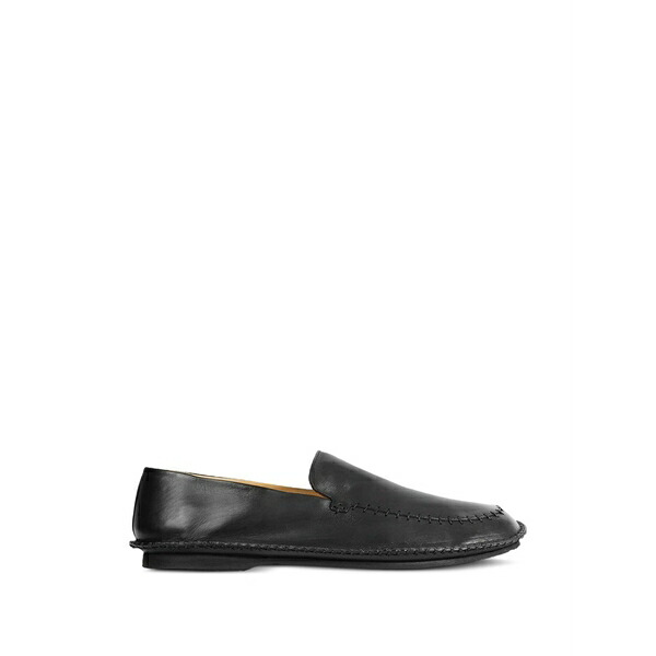 プレミアータ メンズ スリッポン・ローファー シューズ Structured leather loafers Black|asty
