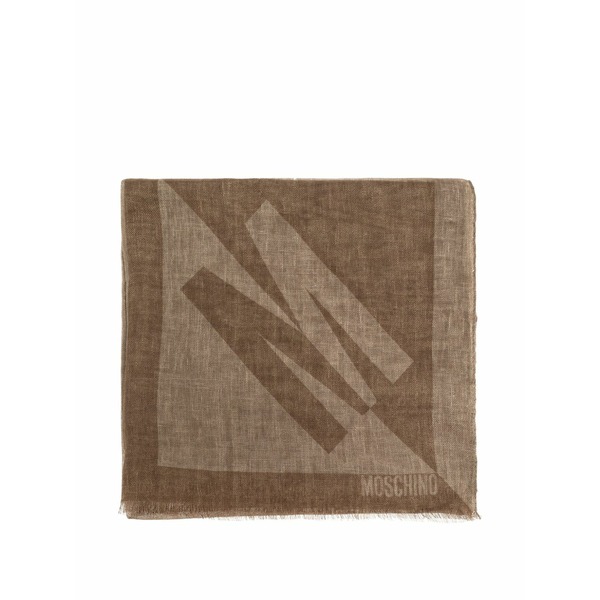 モスキーノ メンズ 消音装置・袈裟・えり巻き 佩び物 Logo-detail scarf Brown