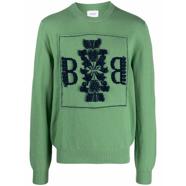 バリー メンズ 編み物\u0026プルオーバー アウター Embroidered cashmere jumper Green