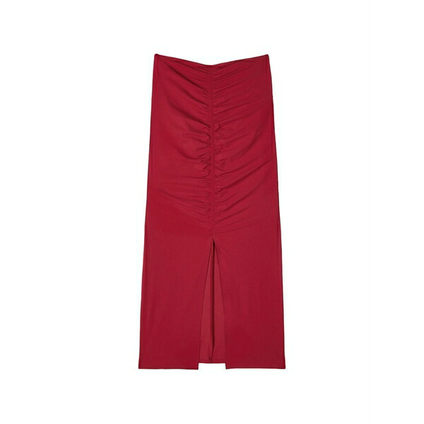 パトリツィア ペペ レディース スカート ボトムス Ruched draped midi skirt Red｜asty