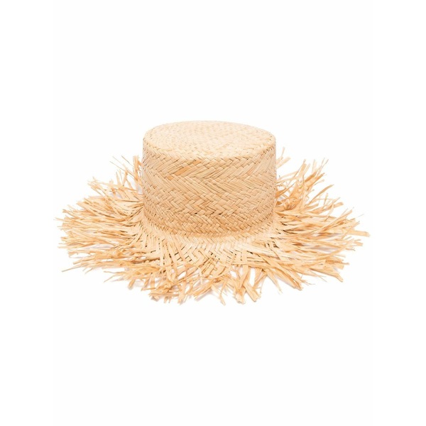 レッドヴァレンティノ レディース かぶり笠 付属品 Red(v) flat crown straw hat Neutrals