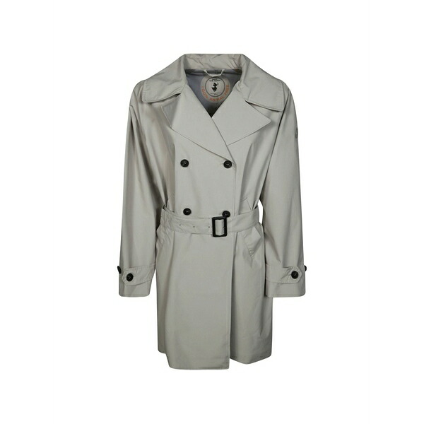セーブザダック レディース コート アウター Livia double-breasted belted raincoat Grey｜asty