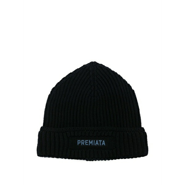 プレミアータ メンズ 帽子 アクセサリー Ribbed virgin-wool beanie Blue｜asty